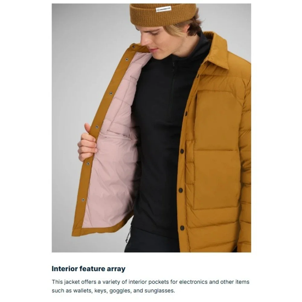 Obermeyer® (Men's LARGE) Explorer™ Down Shirt Jacket in Cement - $249